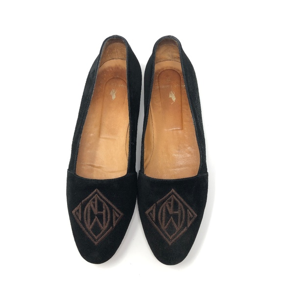 Ralph Lauren Velvet Black Embroiled Logo 5.5 Italy - Picture 2 of 6